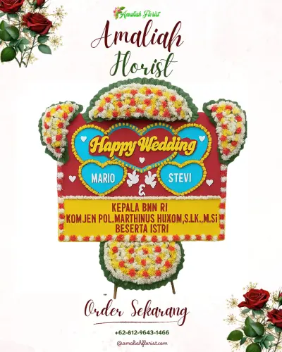 Karangan Papan Bunga Pernikahan di Pilang